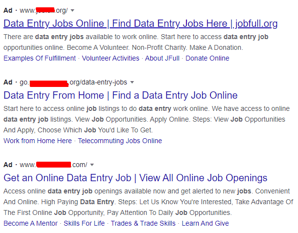 data entry jobs scam