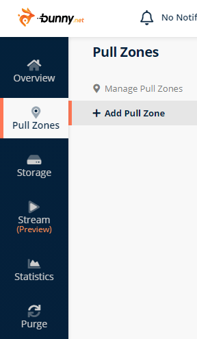 Create Pull zones bunnycdn